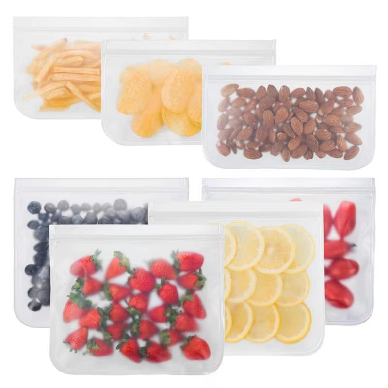 Food Storage Zip Bags - 1/2/3/4pcs 실리콘 식품 보관 용기 식품