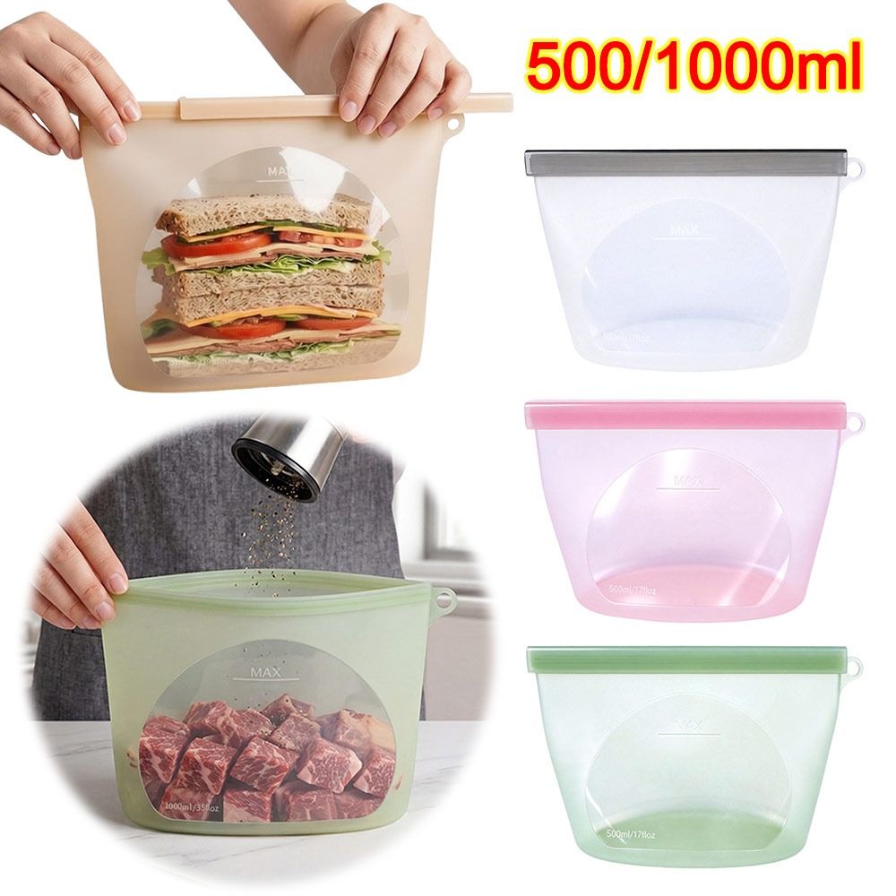 Food Storage Zip Bags - 실리콘 식품 보존 백 방습 신선도
