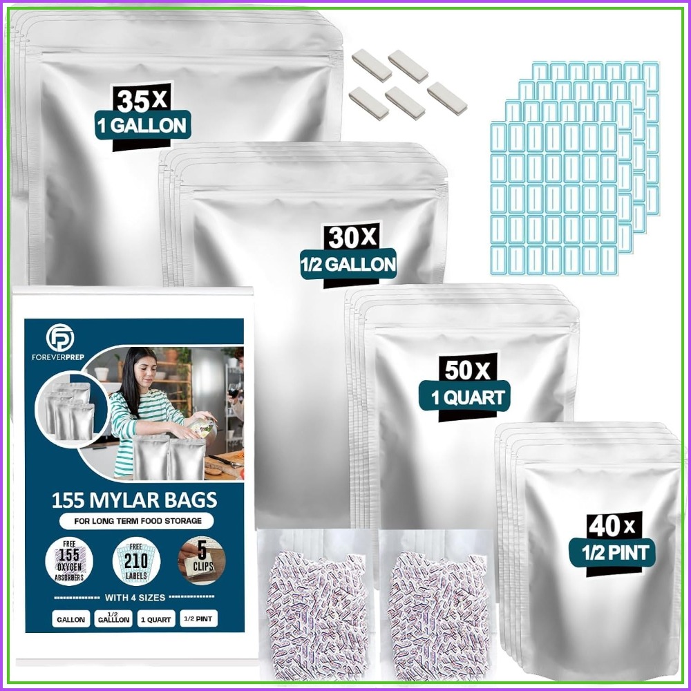 Food Storage Labels - 155개의 산소 흡수제가 포함된 155개의 마일라
