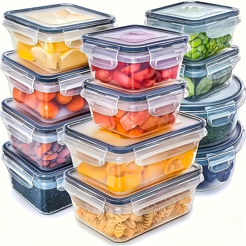 Food Storage Square Containers - 8Pcs 용기 4개 뚜껑 4개 세트