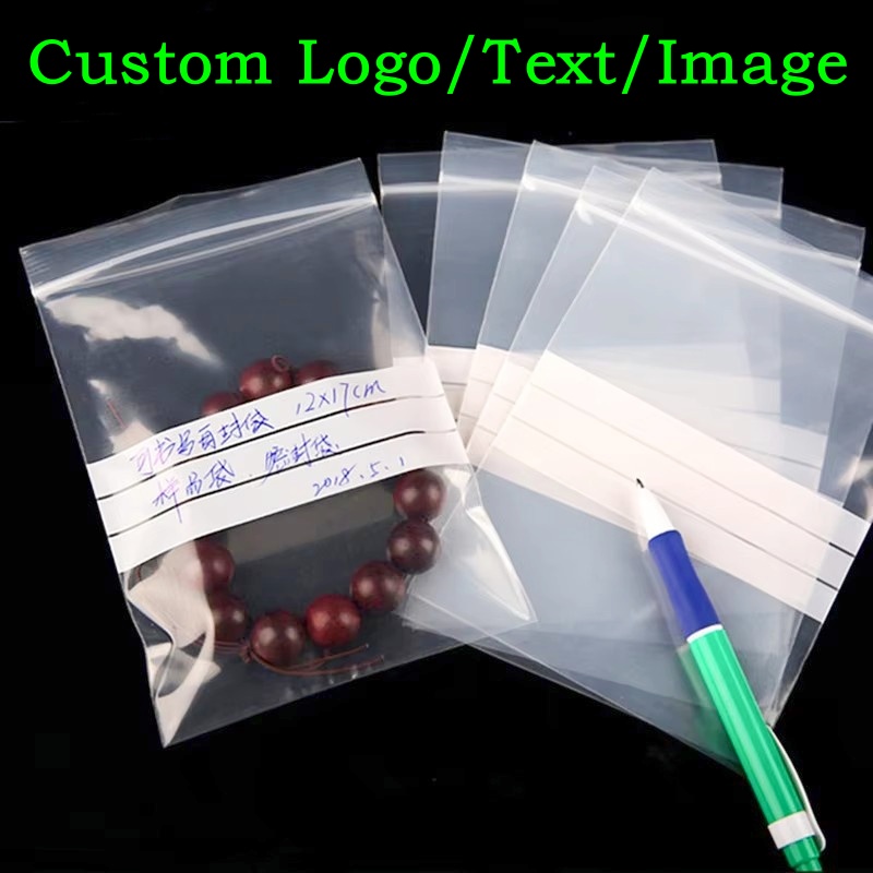 Food Storage Zip Bags - 200개 PE 투명 플라스틱 지퍼백 포장지