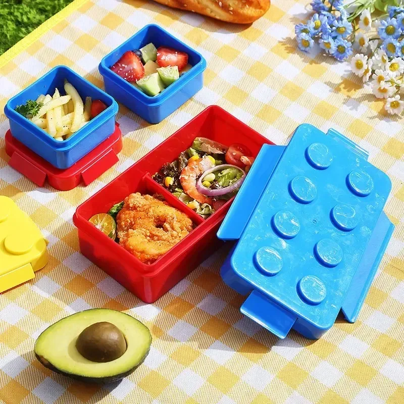 Food Storage Building - 휴대용 밀폐형 도시락 컬러 블록 조립