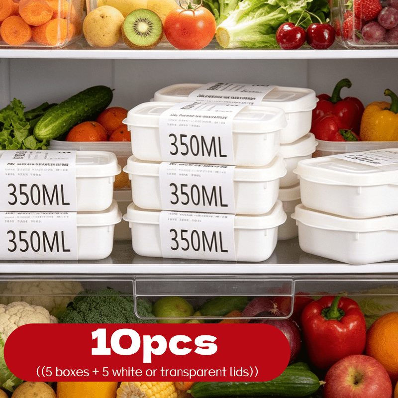 Food Storage Square Containers - 10개 재사용 가능 적층형 식품 보관