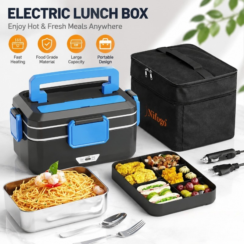 Food Storage Bag Organizer - 이중 용도 전기 가열 도시락, 12V