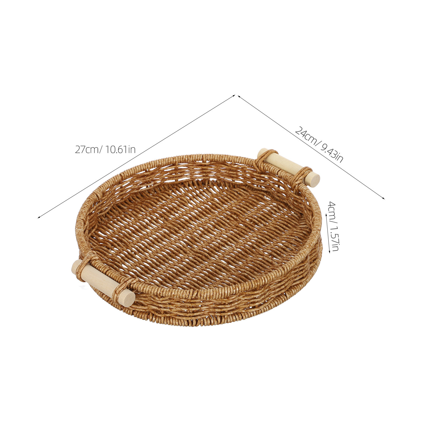 모조 라탄 빵 바구니 27cm 원형 엮은 스낵 서빙 트 - Storage Food Tray 리뷰 및 가격