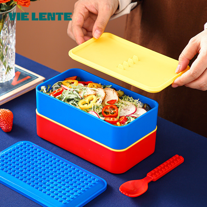 재미있는 봉인 도시락 상자 세트, DIY 컬러 빌딩 블 - Food Storage Building 리뷰 및 가격