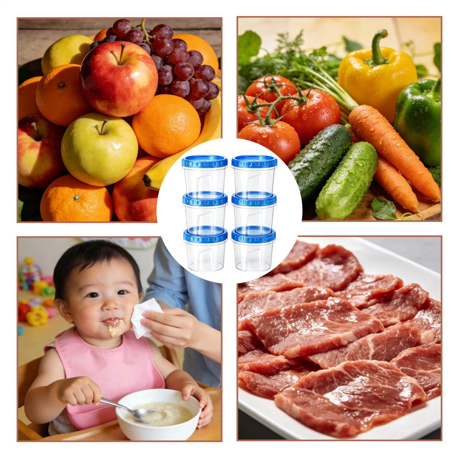 식품 보관용 냉동고 용기 6개 16온스 누출 방지 쌓을 - Food Storage Kitchen 리뷰 및 가격