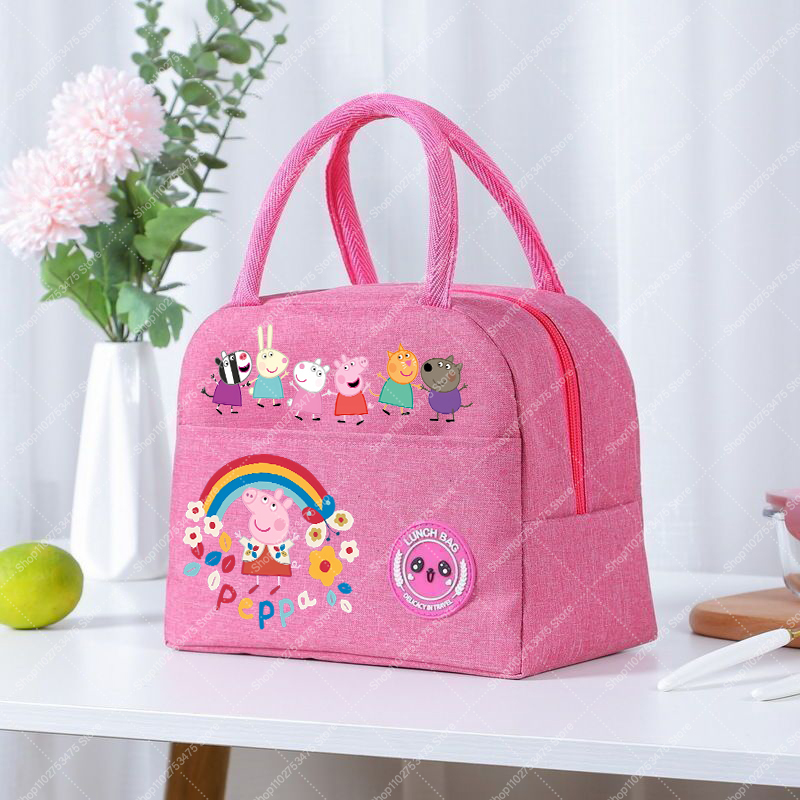 소녀 애니메이션 귀여운 점심 도시락 가방 만화 페파피그 - Food Storage Zip Bags 리뷰 및 가격