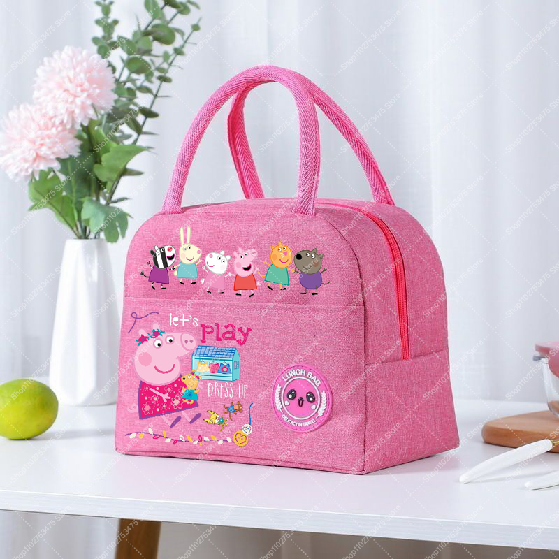 소녀 애니메이션 귀여운 점심 도시락 가방 만화 페파피그 - Food Storage Zip Bags 리뷰 및 가격