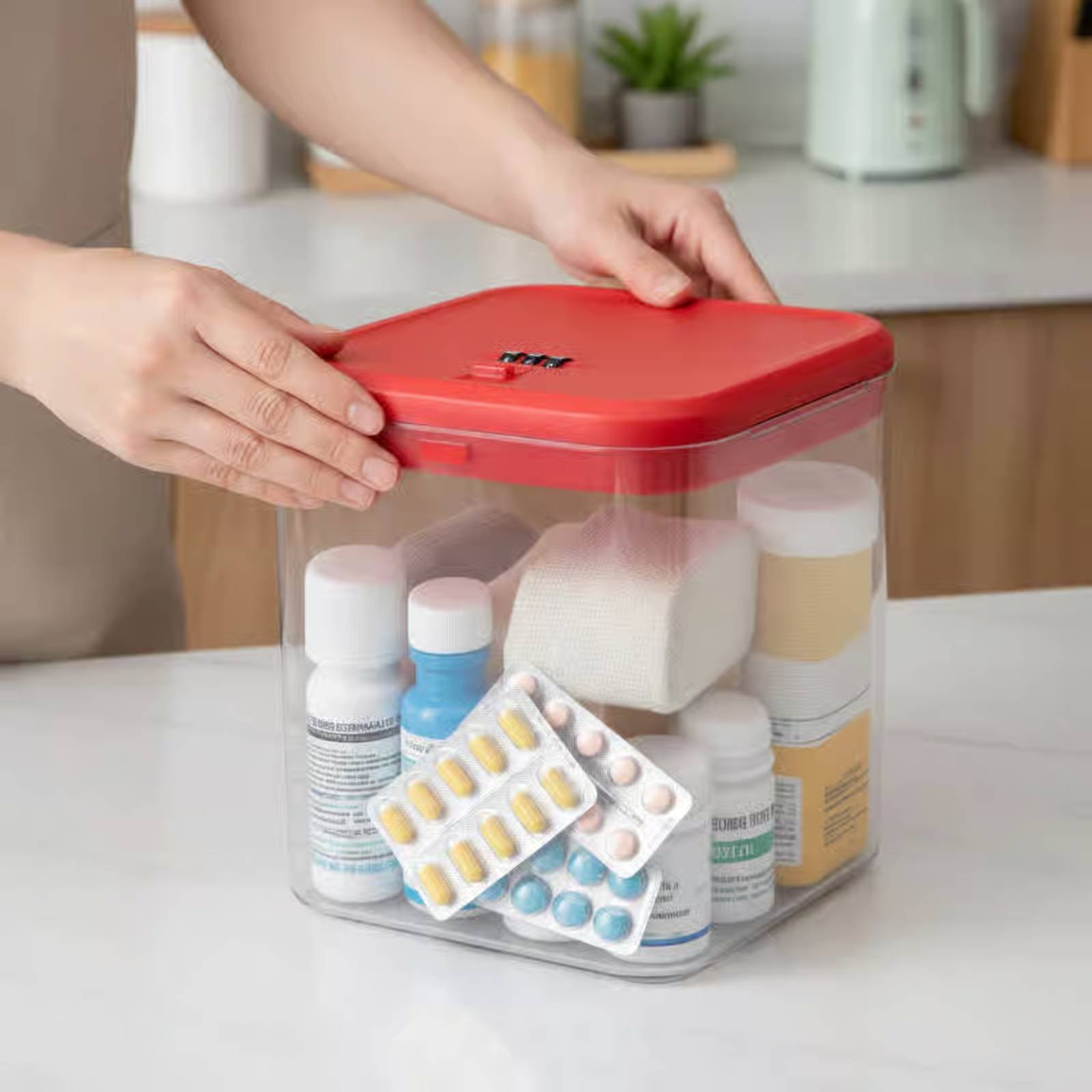 투명한 잠금 가능 상자 다용도 잠금 가능 보관 상자 식 - Food Storage Kitchen 리뷰 및 가격