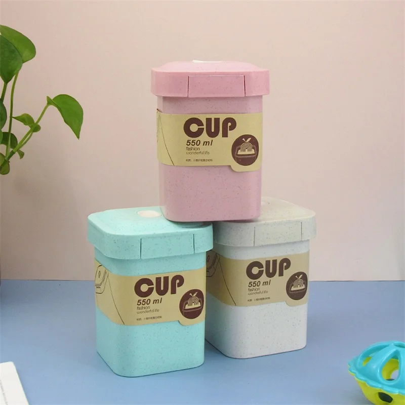 밀짚 학생 도시락 상자 550ml 건강한 BPA 무료  - Food Storage Square Containers 리뷰 및 가격
