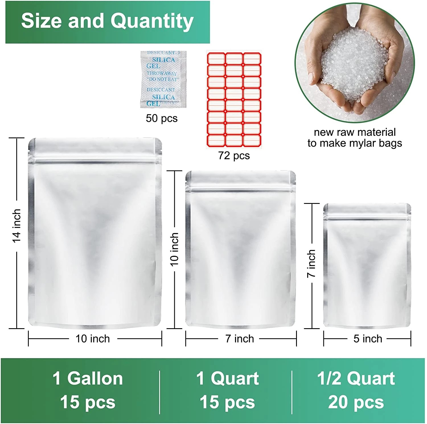 50팩 알루미늄 호일 포장 백 산소 흡수제 포함 1갤런 - Food Storage Oxygen Absorbers 리뷰 및 가격