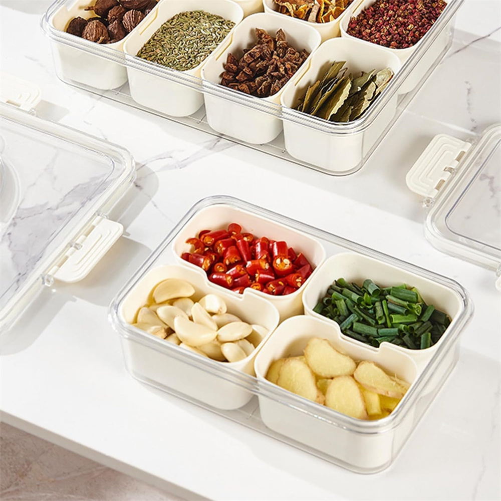 휴대용 식품 보관함, 스낵 보관함, 뚜껑이 있는 4칸, - Storage Food Tray 리뷰 및 가격