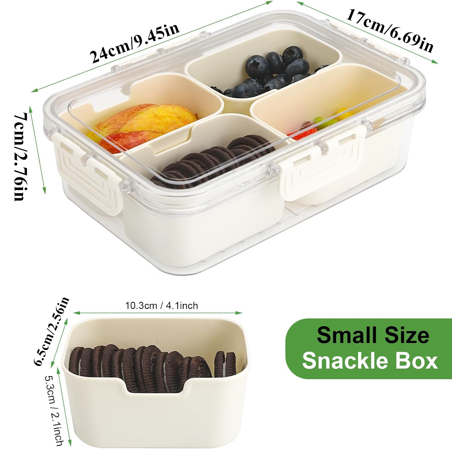휴대용 식품 보관함, 스낵 보관함, 뚜껑이 있는 4칸, - Storage Food Tray 리뷰 및 가격