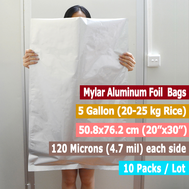 10 팩 5 갤런 마일라 백 식품 장기 보관용 알루미늄 - Food Storage In Mylar Bags 리뷰 및 가격