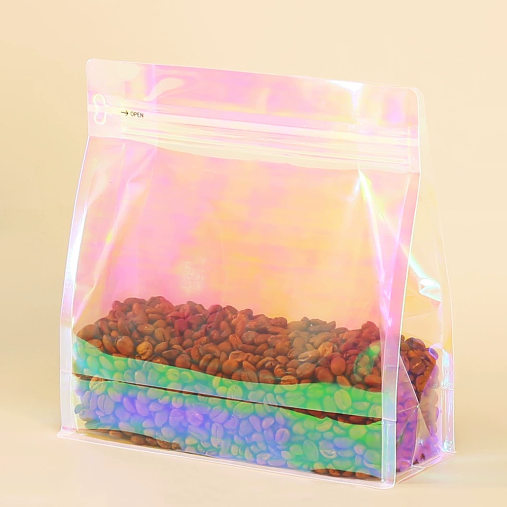 100개 핑크 레인보우 레이저 홀로그램 커피 원두 백  - Food Storage In Mylar Bags 리뷰 및 가격