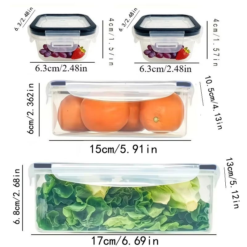 8Pcs 용기 4개 뚜껑 4개 세트 주방 밀폐용기 플라 - Food Storage Square Containers 리뷰 및 가격