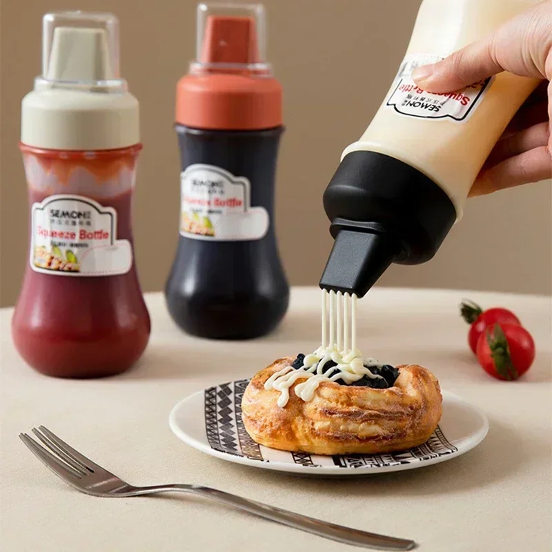 350ml 5 홀 짜기 병 노즐이있는 조미료 병 케첩  - Condiment Squeeze Bottle 리뷰 및 가격