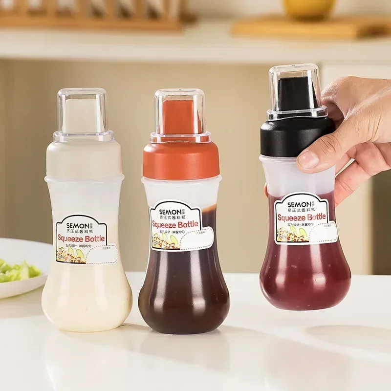 350ml 5 홀 짜기 병 노즐이있는 조미료 병 케첩  - Condiment Squeeze Bottle 리뷰 및 가격