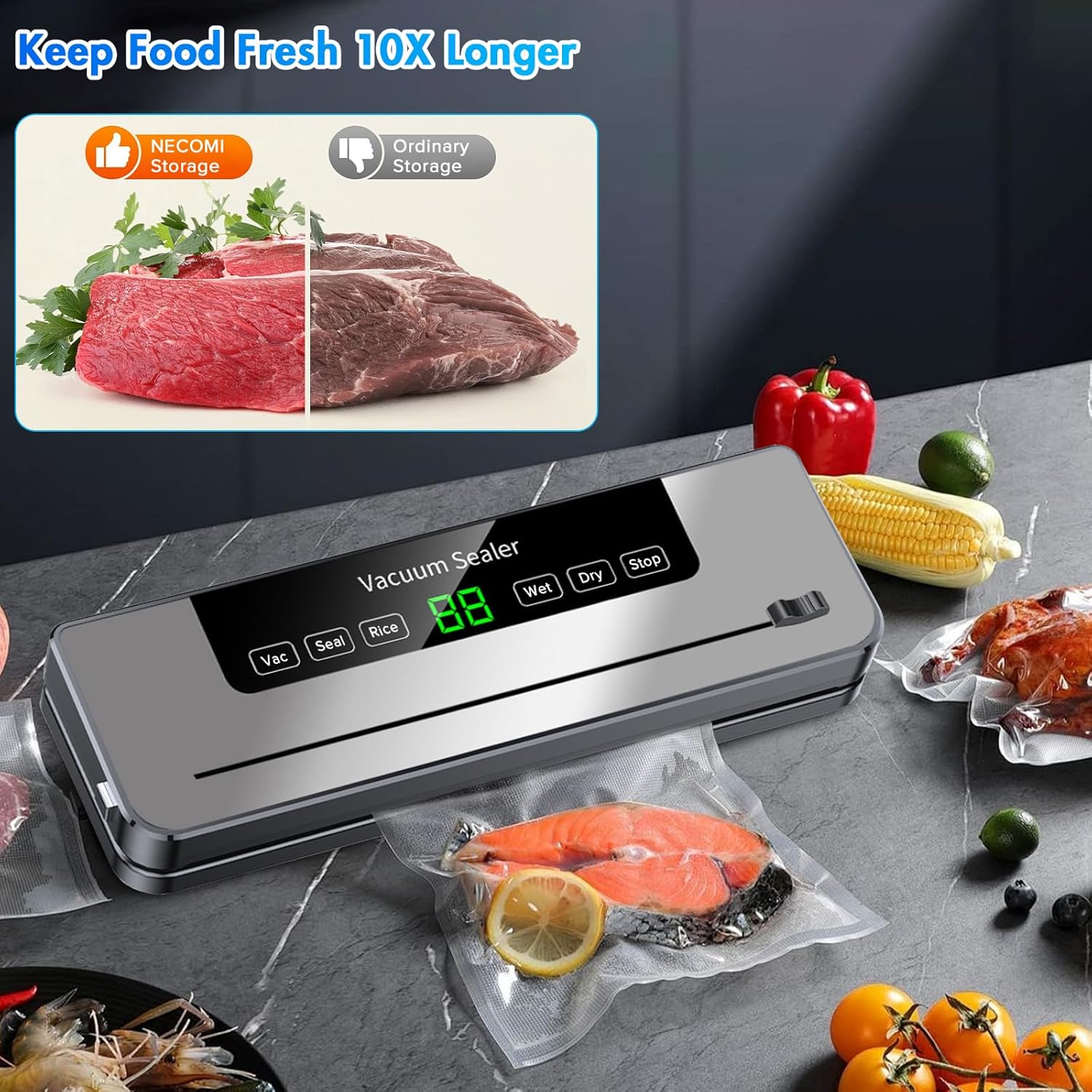 진공 포장기 10개의 봉투 내장 커터 자동 식품 포장기 - Food Storage Vacuum Bags 리뷰 및 가격