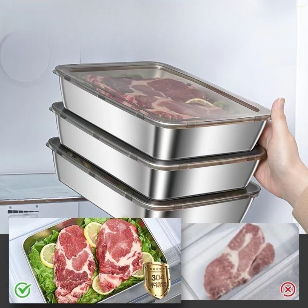 식품 등급 스테인리스 스틸 서빙 트레이(뚜껑 포함),  - Storage Food Tray 리뷰 및 가격