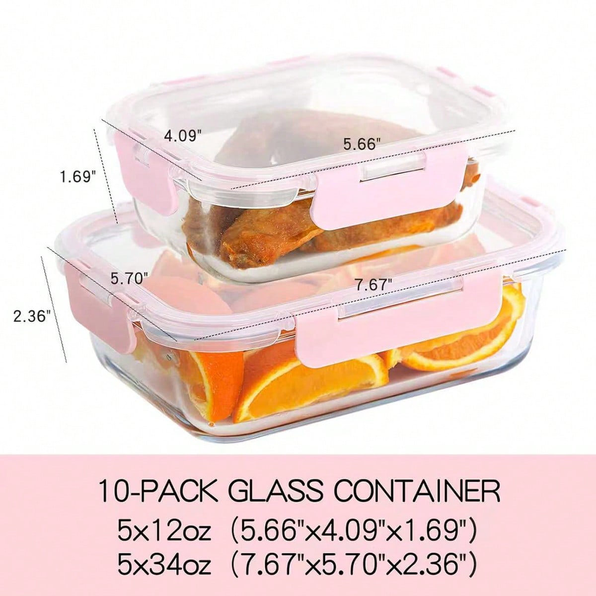10팩 유리 밀프렙 용기, 뚜껑이 있는 밀폐형 식품 보 - Food Storage Square Containers 리뷰 및 가격