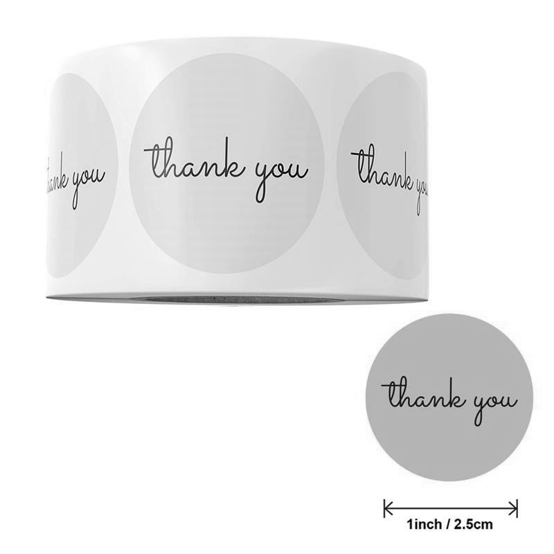 500개 감사 스티커 롤 25mm 원형 검정 흰색 분홍 - Food Storage Labels 리뷰 및 가격