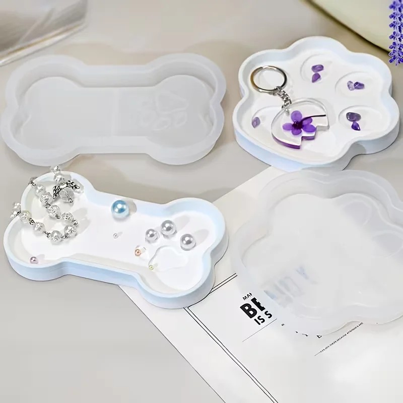 최고급 DIY 고양이 발바닥 & 뼈 모양 실리콘 몰드  - Storage Food Tray 리뷰 및 가격