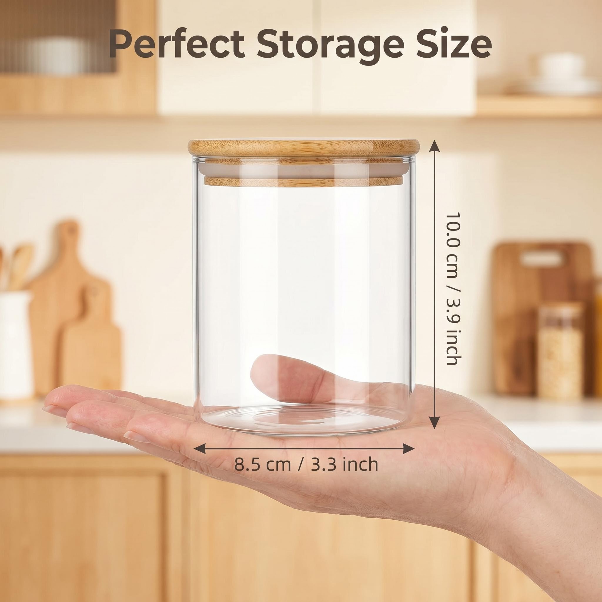 9개의 투명 유리 저장 용기(대나무 밀폐 뚜껑 포함), - Food Storage Labels 리뷰 및 가격