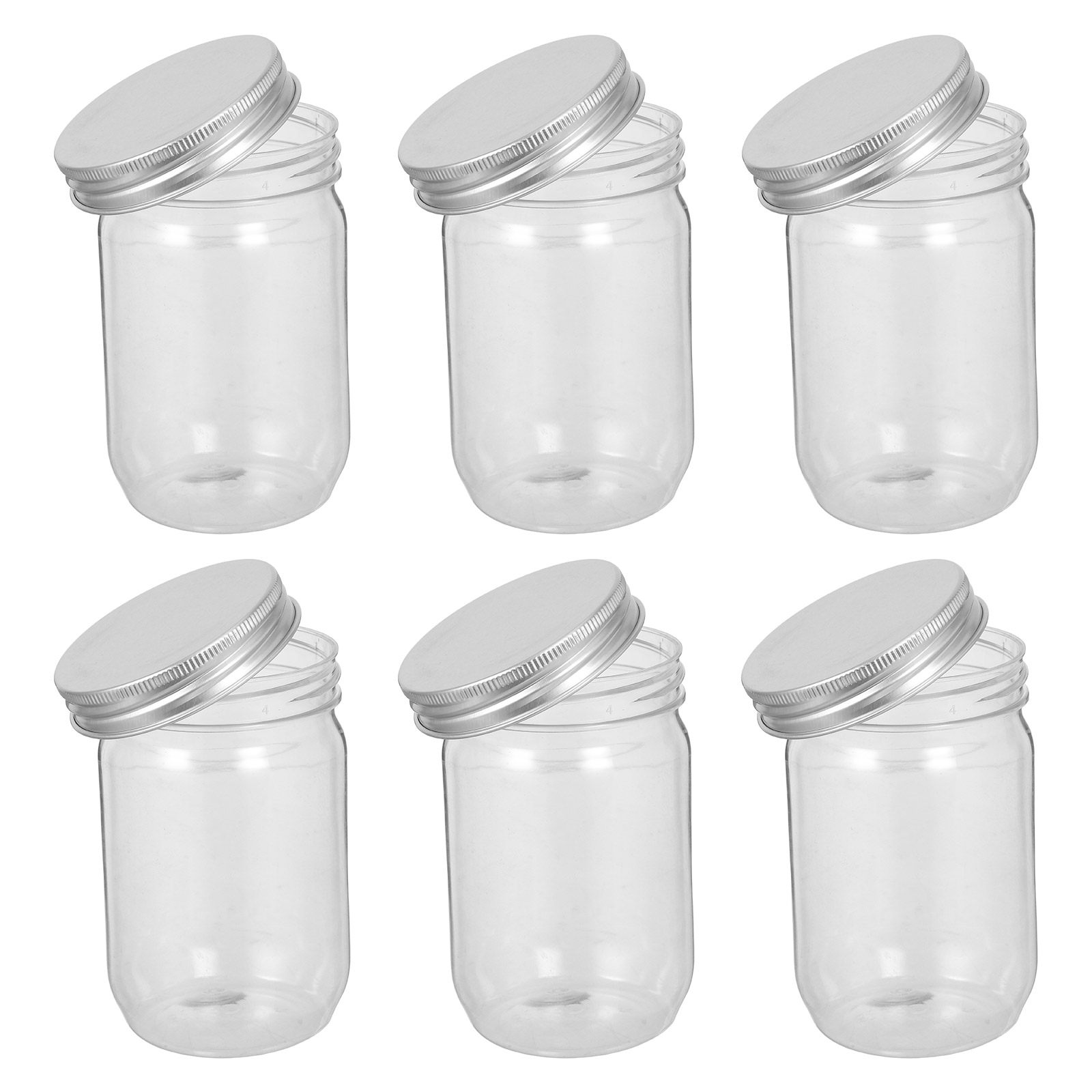 6Pcs 투명 플라스틱 메이슨 항아리(밀폐 뚜껑 포함) - Food Storage Kitchen 리뷰 및 가격