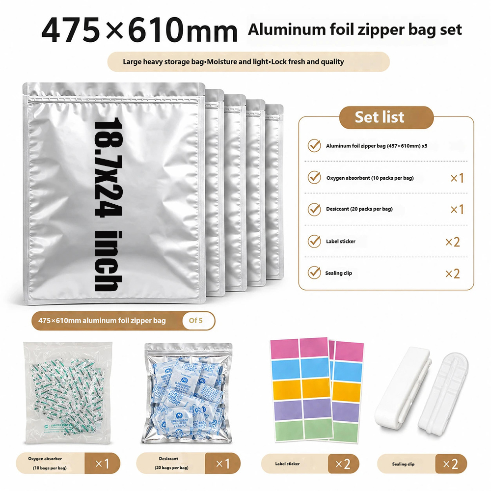 5팩 15kg 35kg 특대형 두꺼운 알루미늄 호일 포 - Food Storage Oxygen Absorbers 리뷰 및 가격