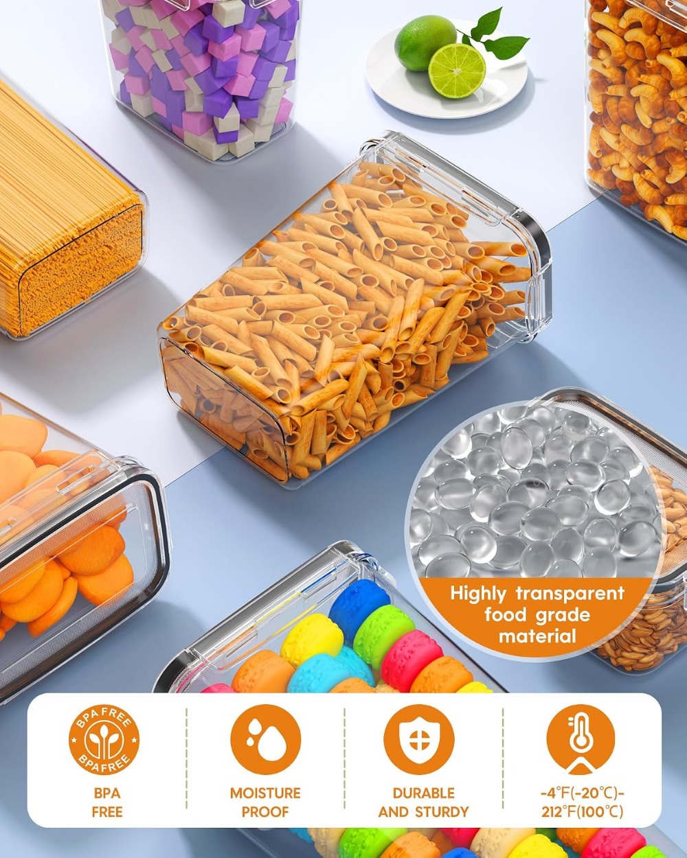 24개의 밀폐 식품 보관 용기(뚜껑 포함), BPA 프 - Food Storage Labels 리뷰 및 가격