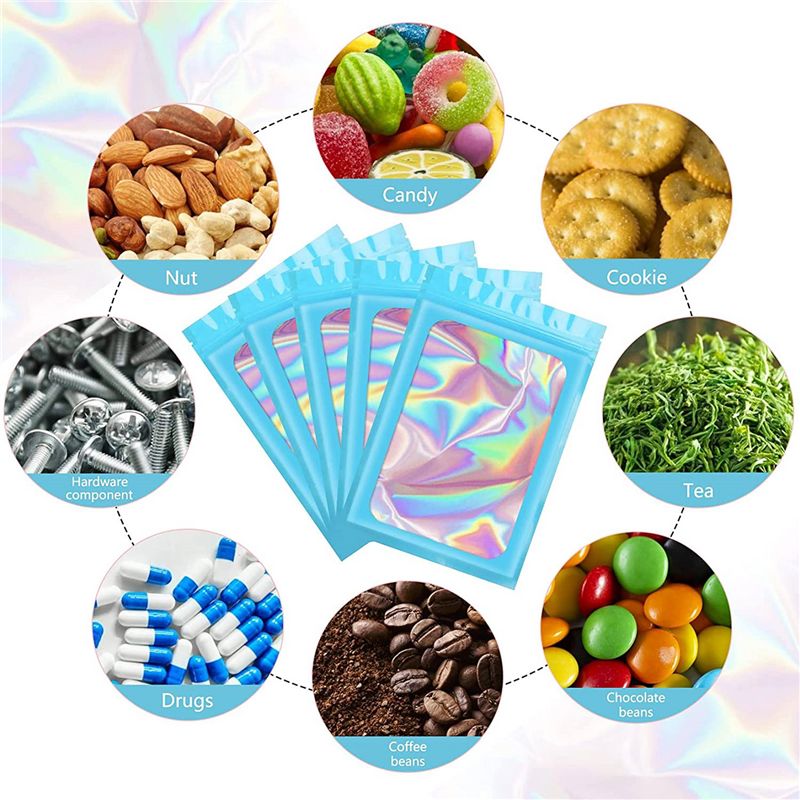 ABWZ-300Pcs 재밀봉 가능한 홀로그램 가방, 식 - Food Storage In Mylar Bags 리뷰 및 가격