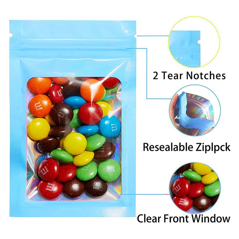 ABWZ-300Pcs 재밀봉 가능한 홀로그램 가방, 식 - Food Storage In Mylar Bags 리뷰 및 가격