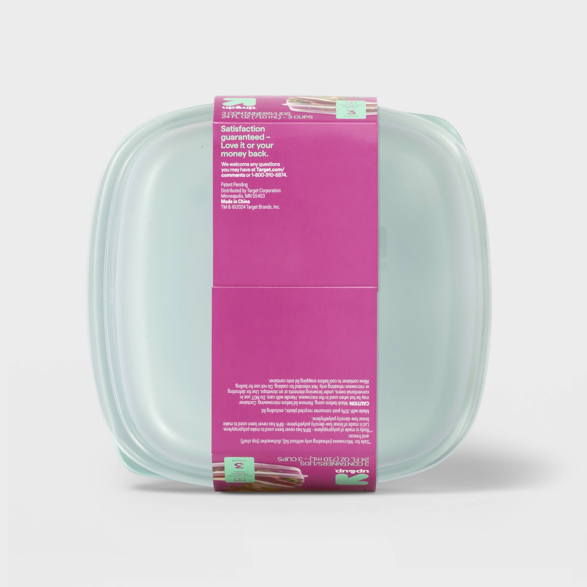 3ct 사각형 스냅 뚜껑이 있는 식품 보관 용기, 주방 - Food Storage Square Containers 리뷰 및 가격
