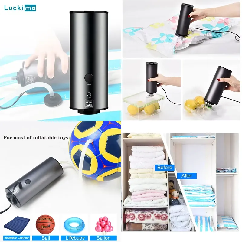 2 in 1 휴대용 진공청소기 미니 공기주입기 에어 컴 - Food Storage Vacuum Bags 리뷰 및 가격